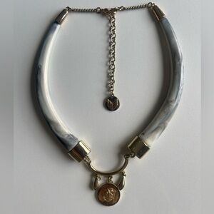 Melody Ehsani White & Grey Horn Necklace
